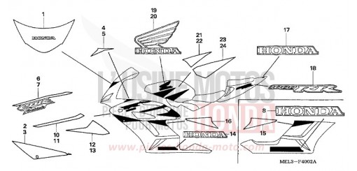 RAYURE/MARQUE (3) CBR1000RR5 de 2005